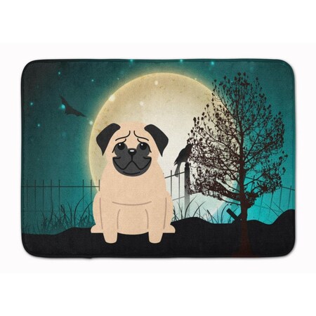 Carolines Treasures Halloween Scary Pug Fawn Machine Washable Memory Foam Mat BB2198RUG